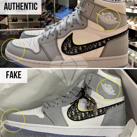 fake dior jordan shoes vs real|dior 1 high counterfeit.